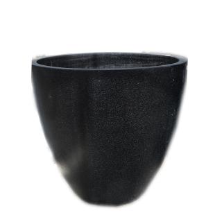 Saksija Eggpot crna cement R 58 cm h 50 cm
