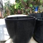 Saksija Eggpot crna cement R 58 cm h 50 cm: 